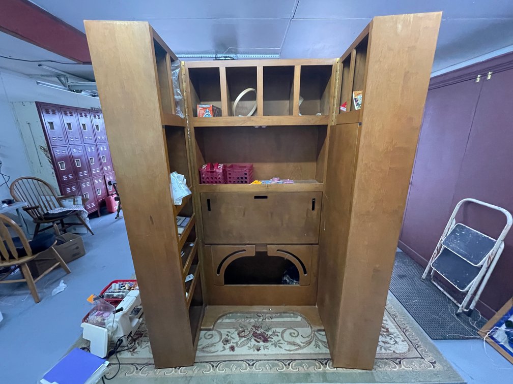Tri-Folding Wooden Sewing Cabinet