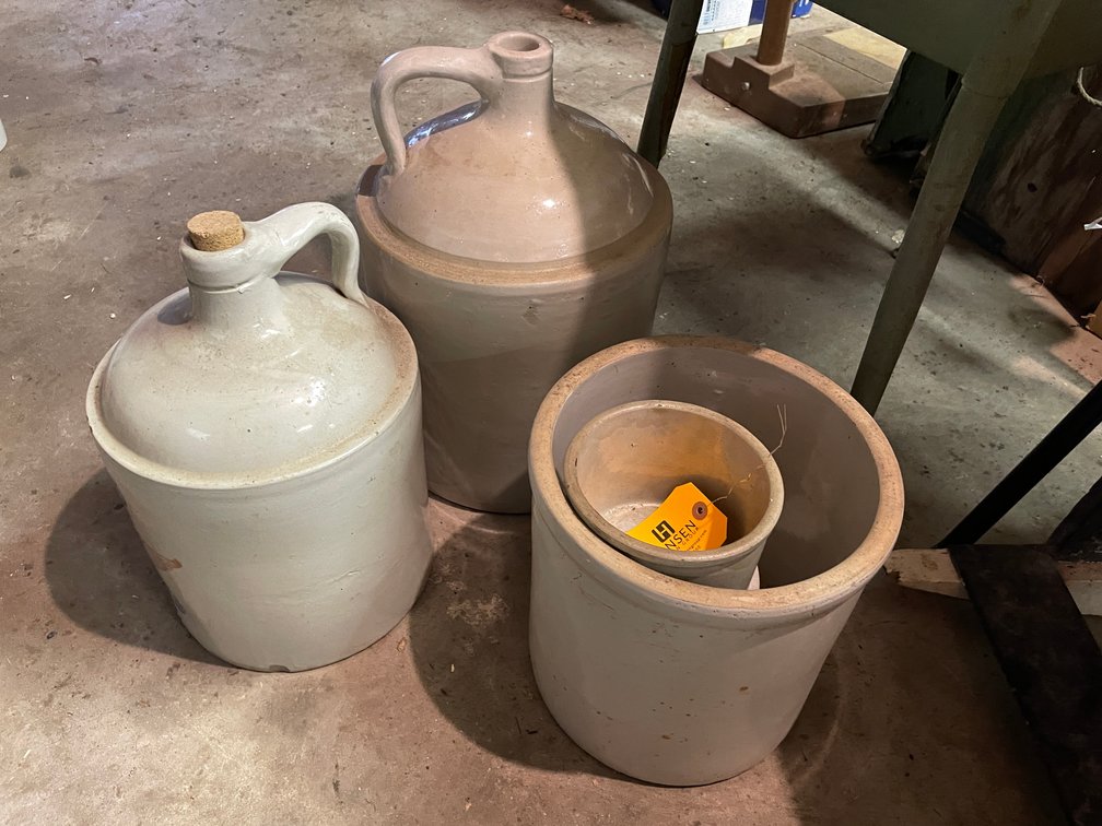 (6) Stoneware Red Wing Crocks and Jugs
