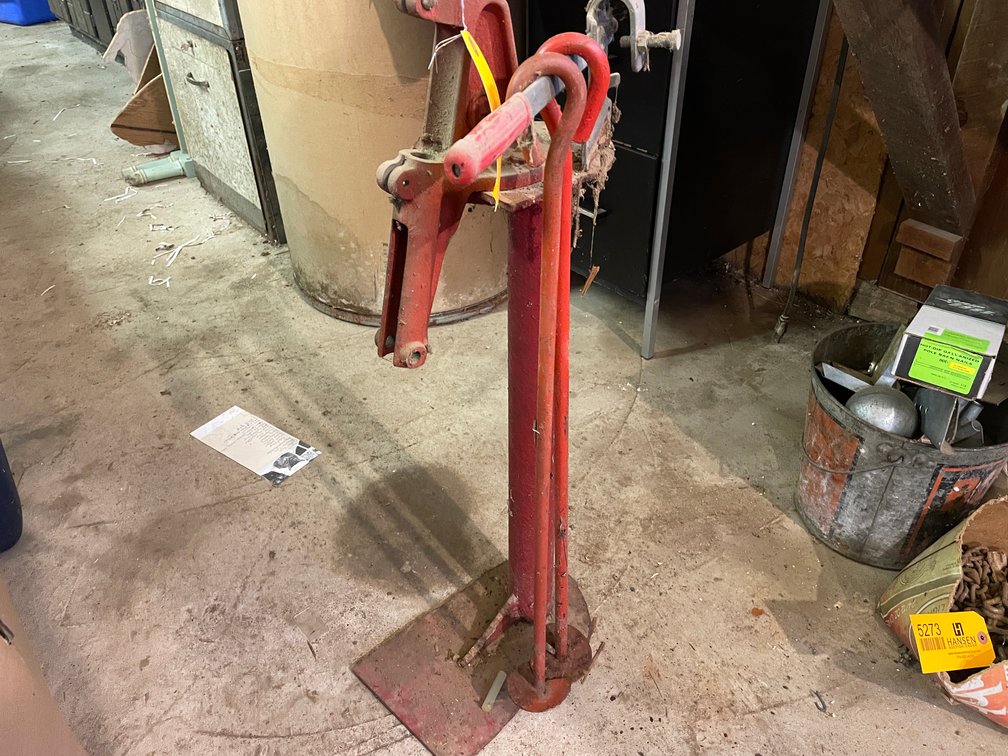 (2) Metal Screw In Ground Anchors and Metal Stand
