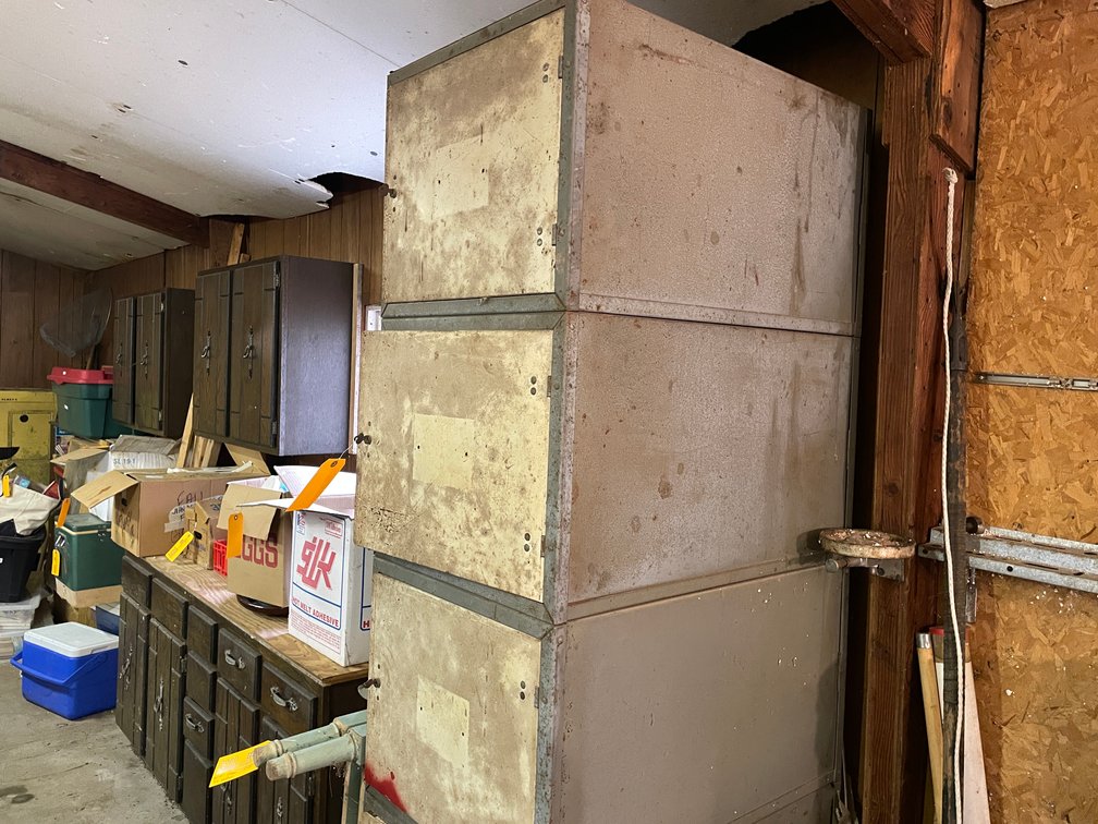 Metal Lock Cabinet and Contents