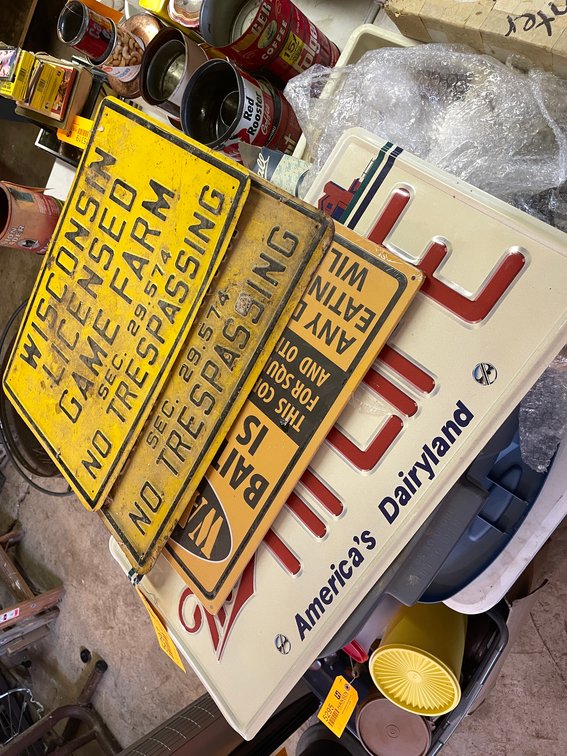(4) Metal Signs