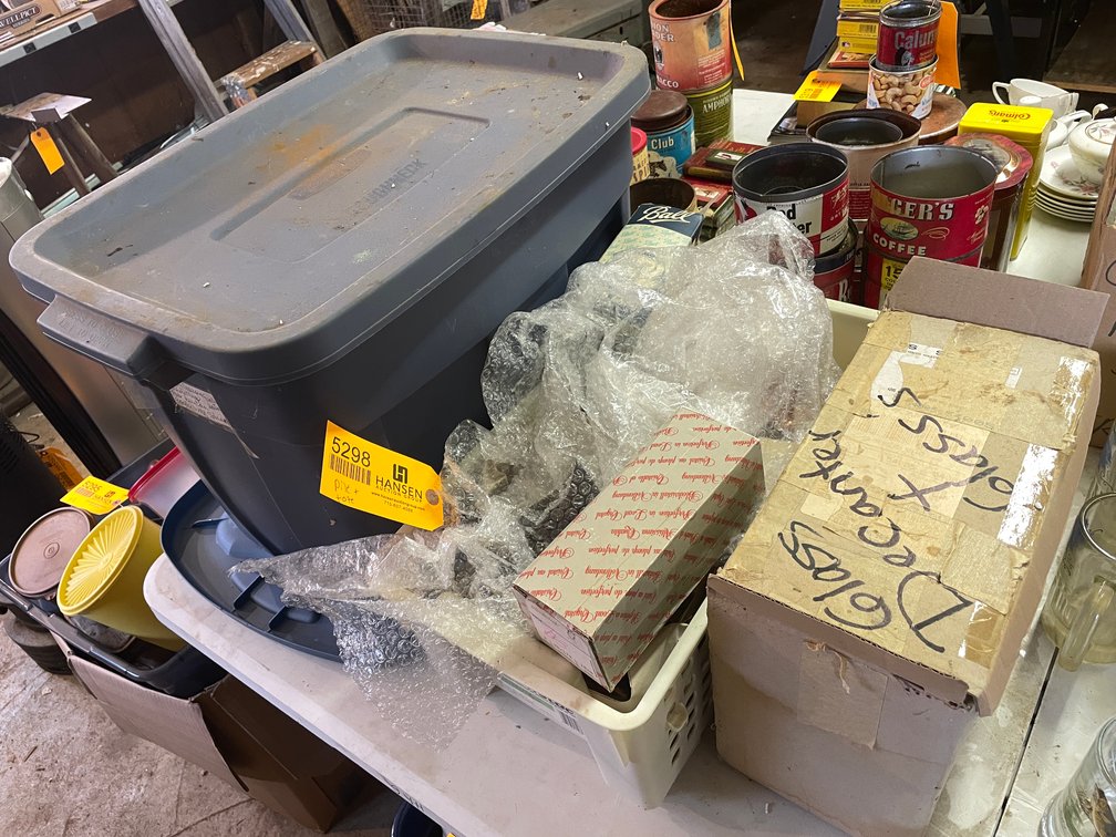 Tote of Various Glassware and Decorative Items