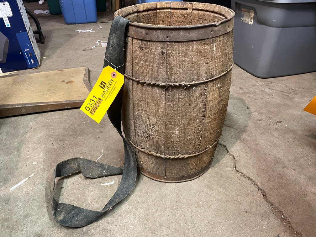 Wood Barrel with Carrying Strap