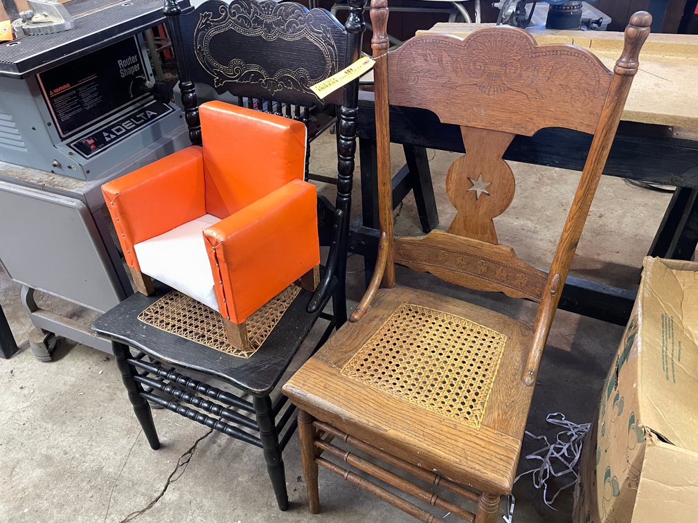 (2) Vintage Chairs and Kids Chair