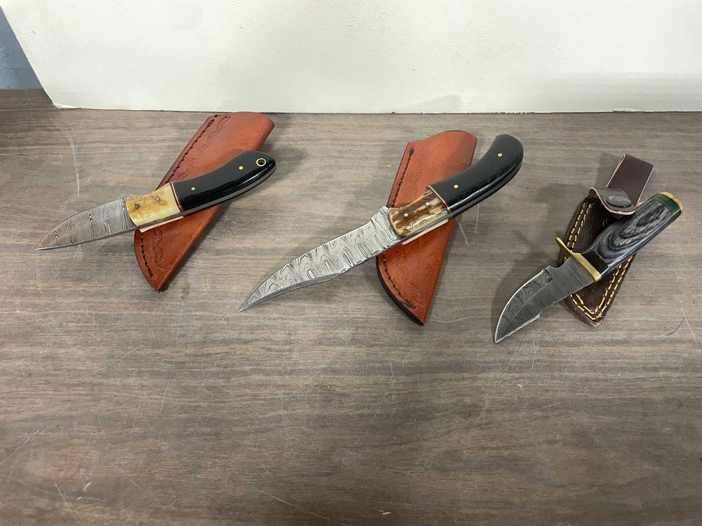 Hand Forged Damascus Steel Knives with Sheaths (T5)