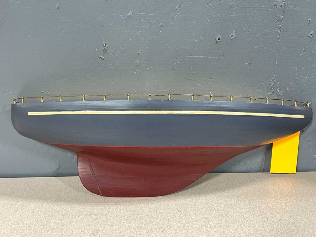 Vintage Wooden Half Hull Ship Shelf (T5)