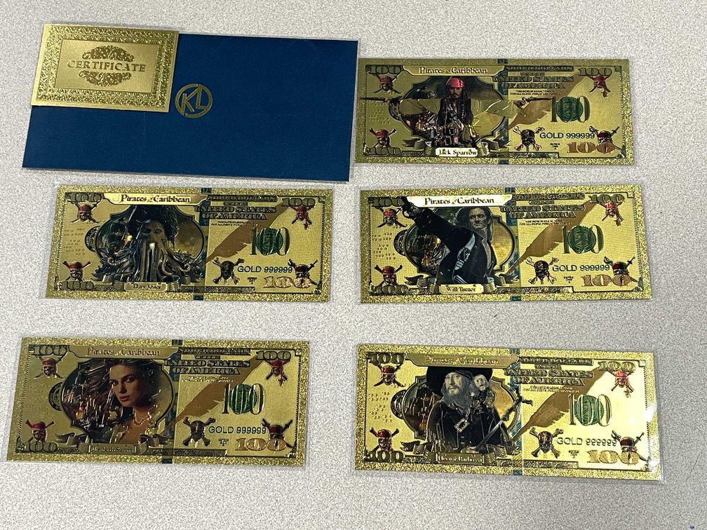 Pirates of the Caribbean Gold Foil Banknote Set (T5)