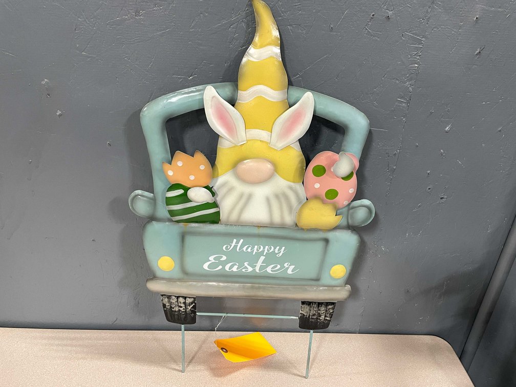 Metal Happy Easter Gnome Lawn Sign (T2)