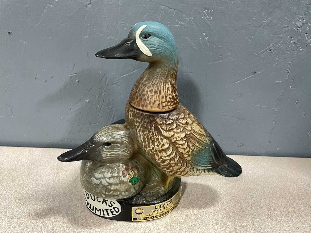 1980 Jim Beam Ducks Unlimited Blue Winged Teal Decanter (T5)