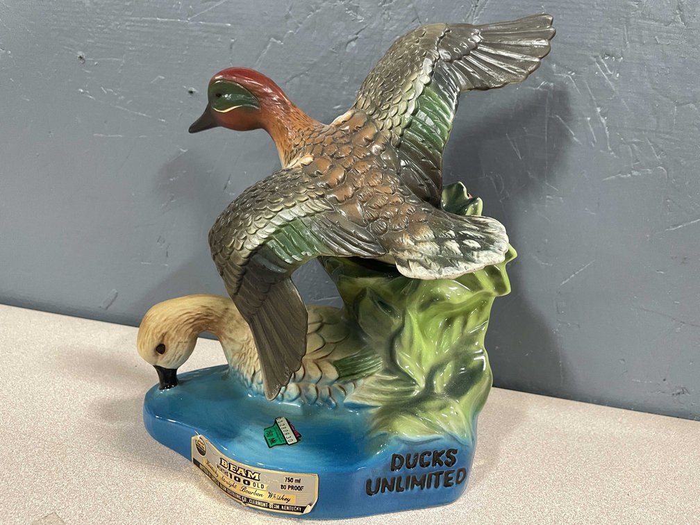 1981 Jim Beam Ducks Unlimited Green Winged Teal Decanter (T5)