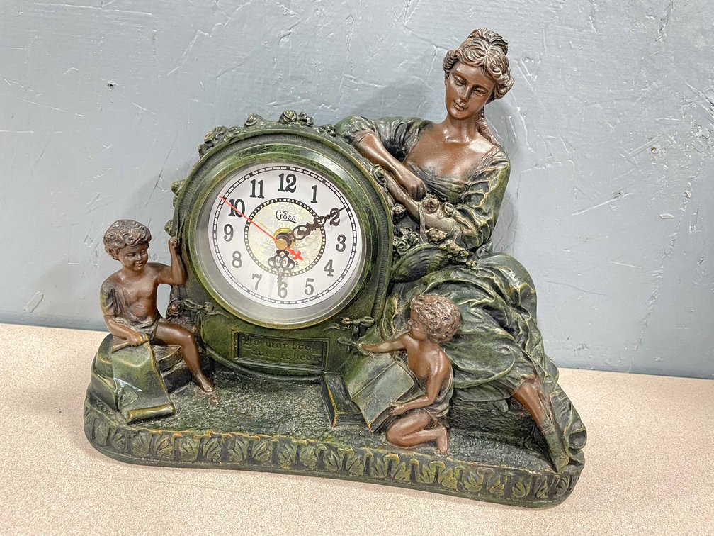 Vintage Crosa Juliana Figural Mantel Clock (T5)
