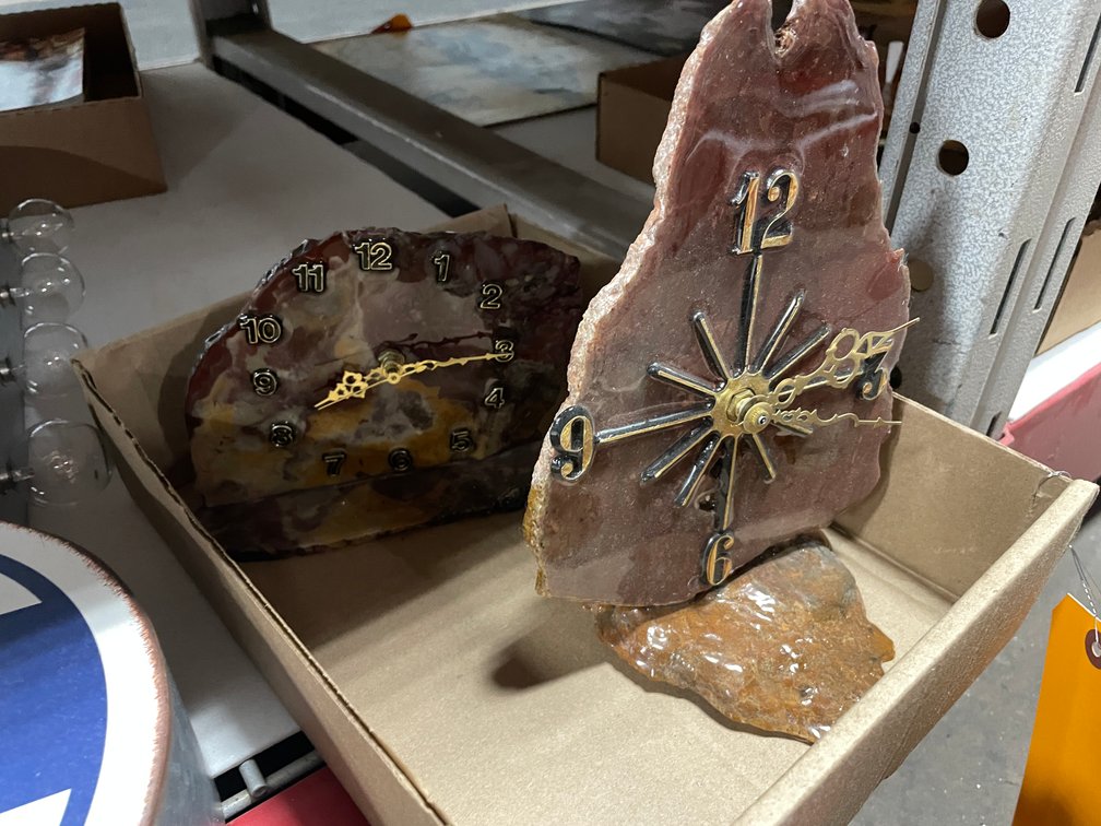 Vintage Rock and Crystal Slab Clocks (T5)
