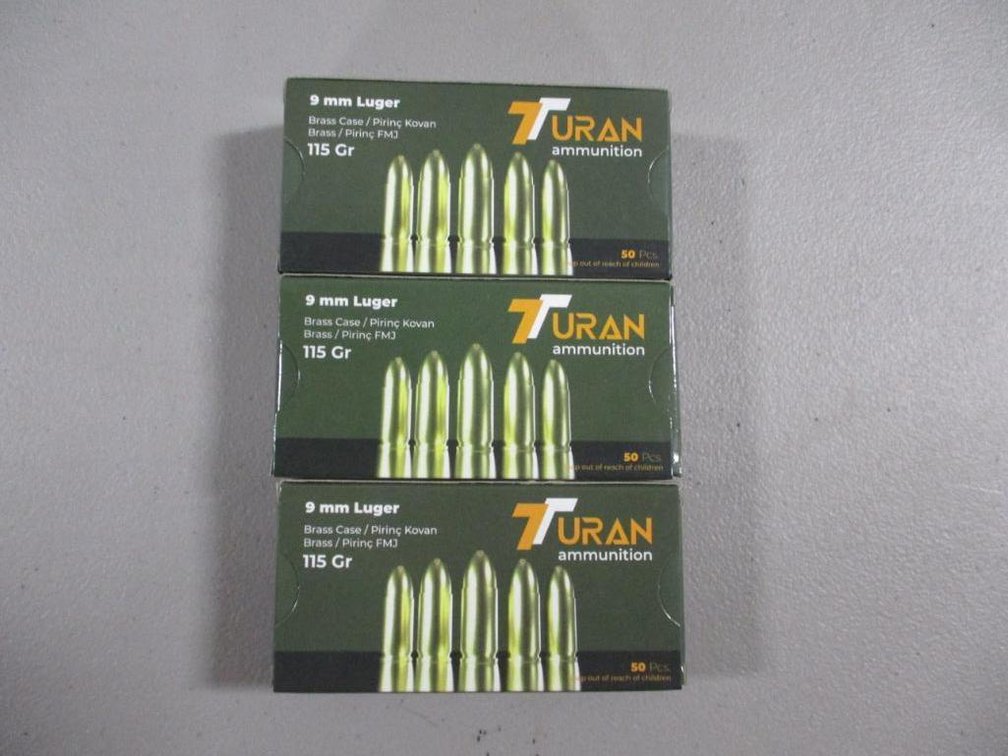 (150) Rounds 9mm Luger 115 GR Ammunition