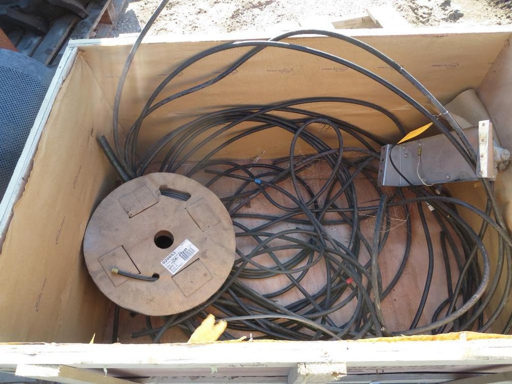 Wooden Crate with Misc. Hydraulic Hoses and Nylon Tubing