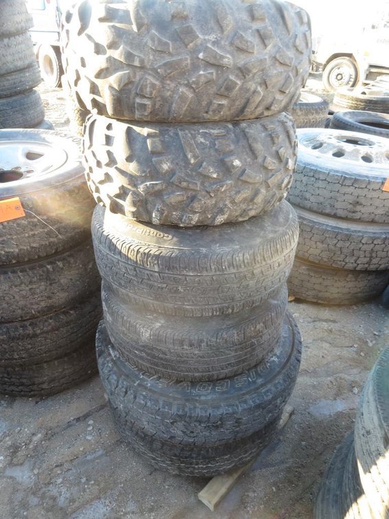(2) 25 x 10.00-12 ATV Tires, (2) P205/65R15 Tires and (2) LT215/85R16 Tires