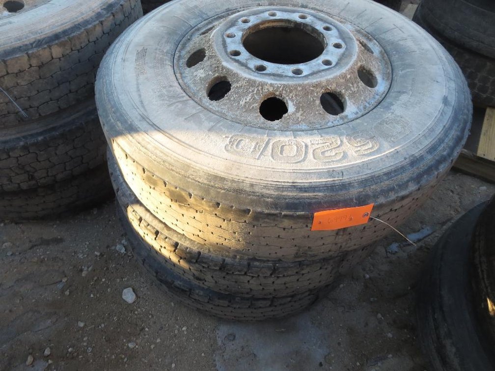 (3) 11R22.5 Tires on Rims