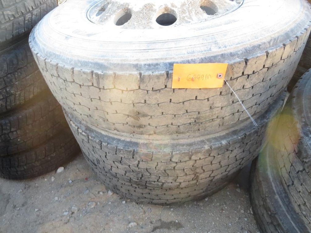 (3) 11R22.5 Tires on Rims