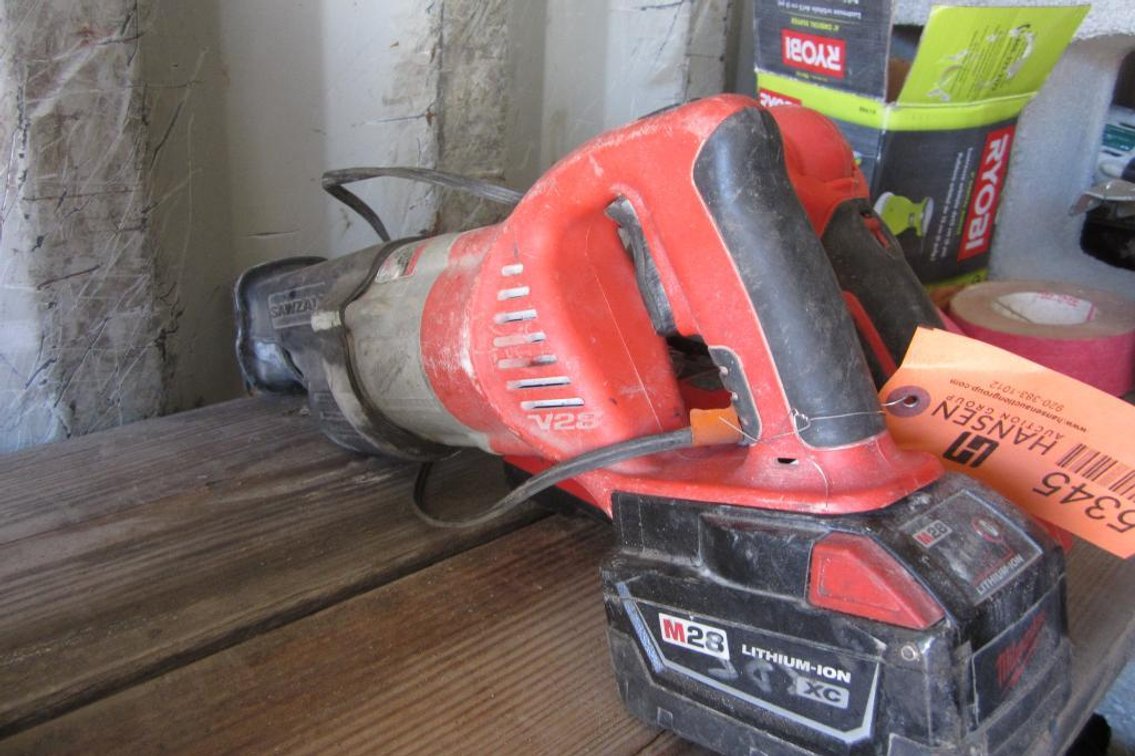 Milwaukee Sawzall-Work Light (1) Battery and Charger