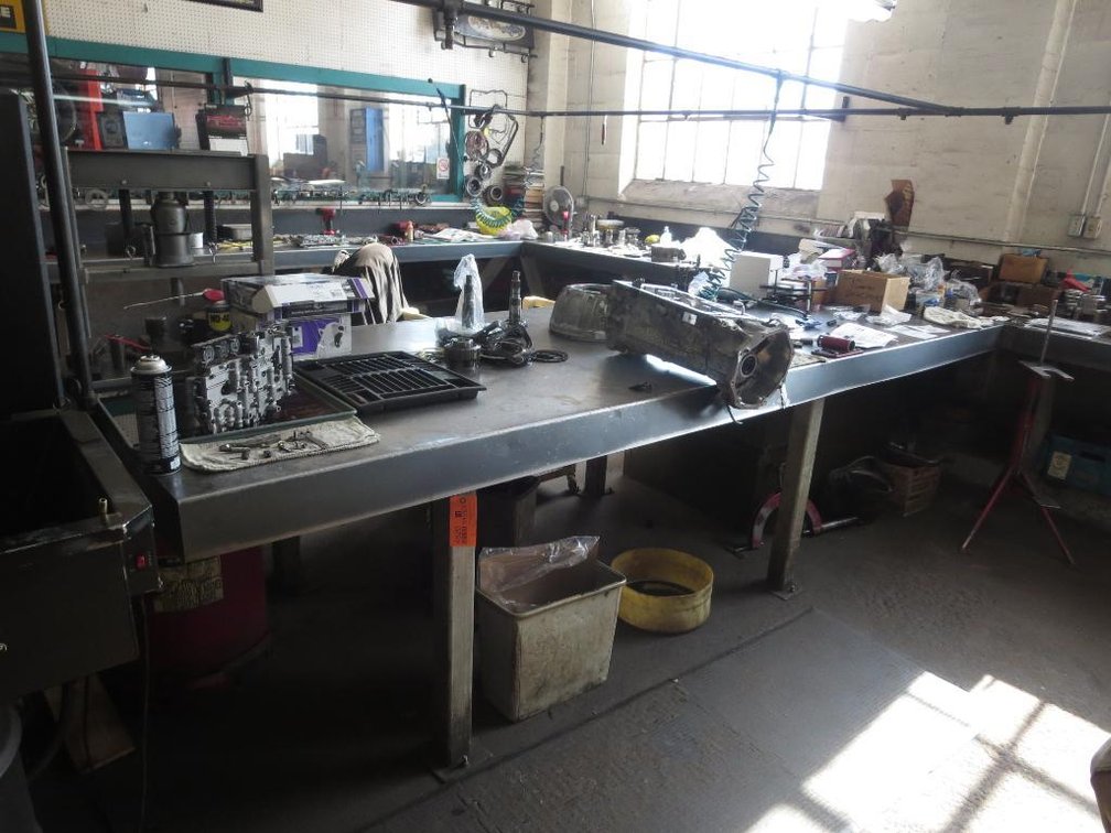 Large "F" Shape Shop Table