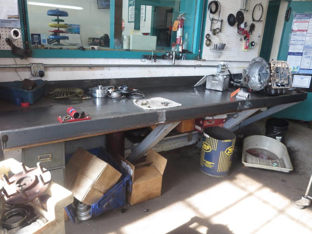 Large Wall Mounted Shop Table, 12' x 3' x 3', Has 4" Back Splash