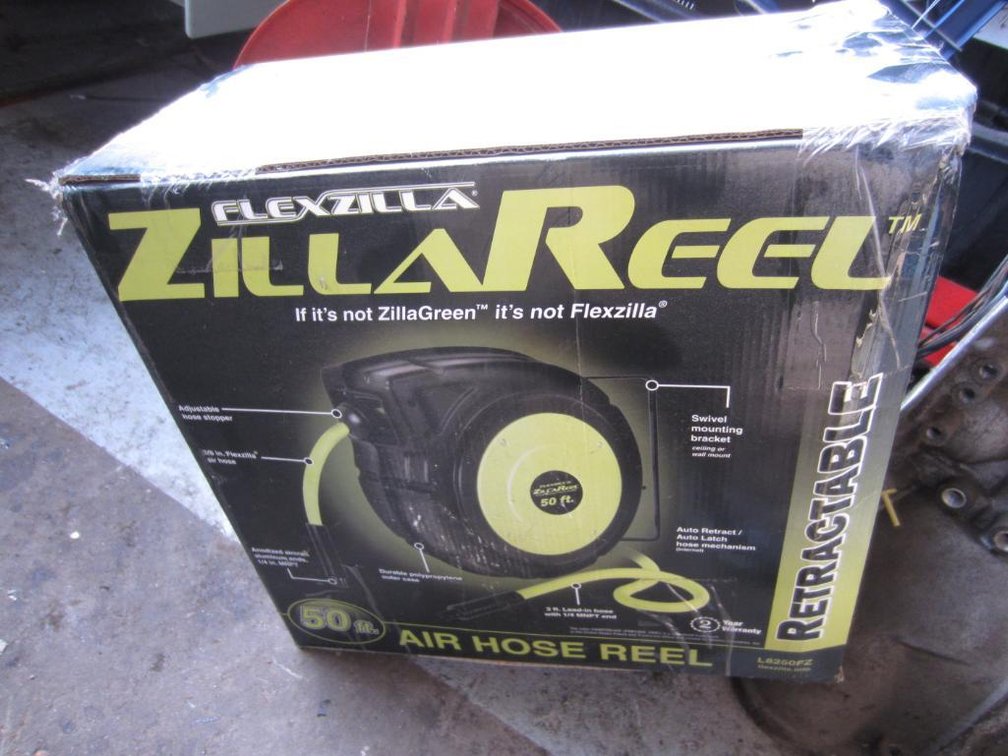 Flexzilla Zilla Retracting Reel with 50' of Hose, Includes Bracket, 3/8" Hose