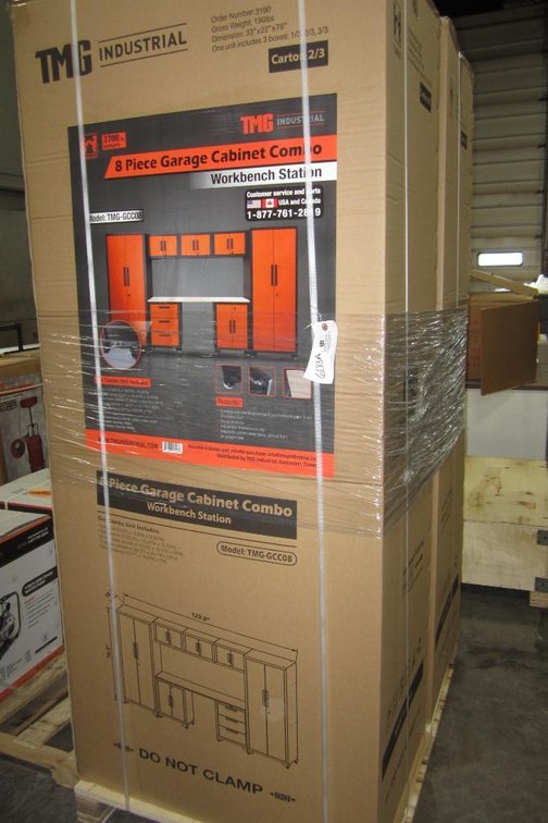 8-Piece Pre-Assembled Garage Cabinet Combo with Workbench Station (H)