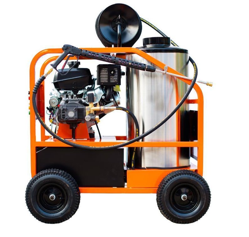 4000 PSI Hot Water Pressure Washer with 14 HP Kohler Engine and 100-ft Hose Reel (H)
