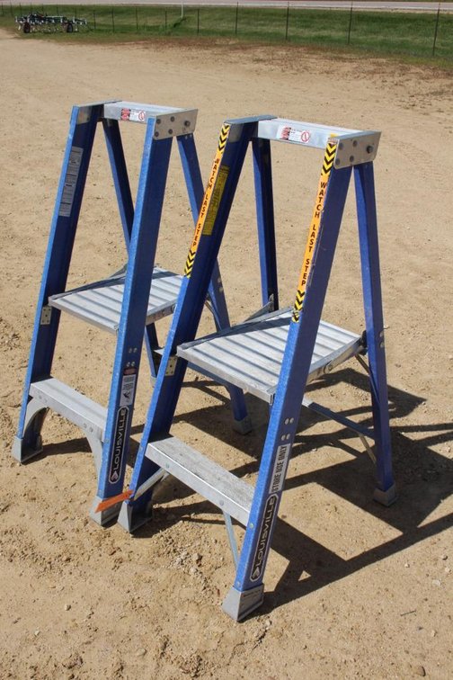 (2) Fiberglass certified 2 ft step ladders, (Downing, WI)