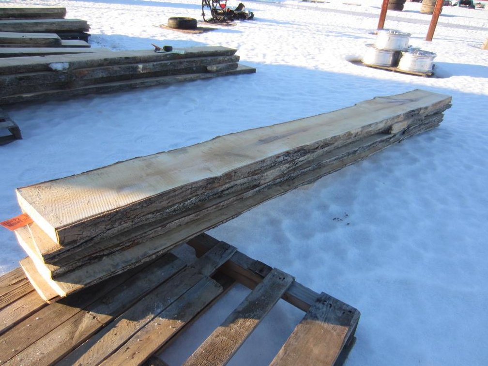 (6) Hard Maple Live Edge Boards. Approximately 11' long 1 7/8" to 2" thick. Mosinee WI. (Nitke Yard)