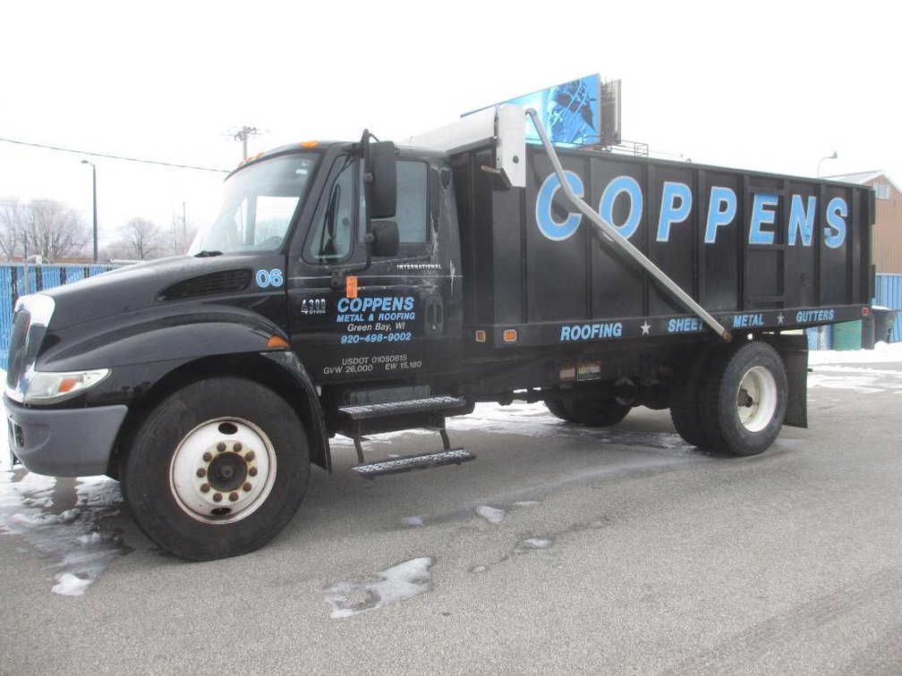 2006 International 4300 DT466 Single Axle Dump Truck with Tarp (VIN 1HTMMAAM16H176467)Runs and Drives as it Should - Hydraulic Brake -  No CDL Required 