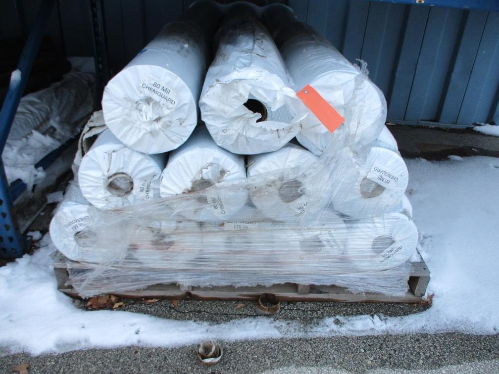 Pallet of PVC 80 mil. Chemgard White IB Brand Roof Sheeting