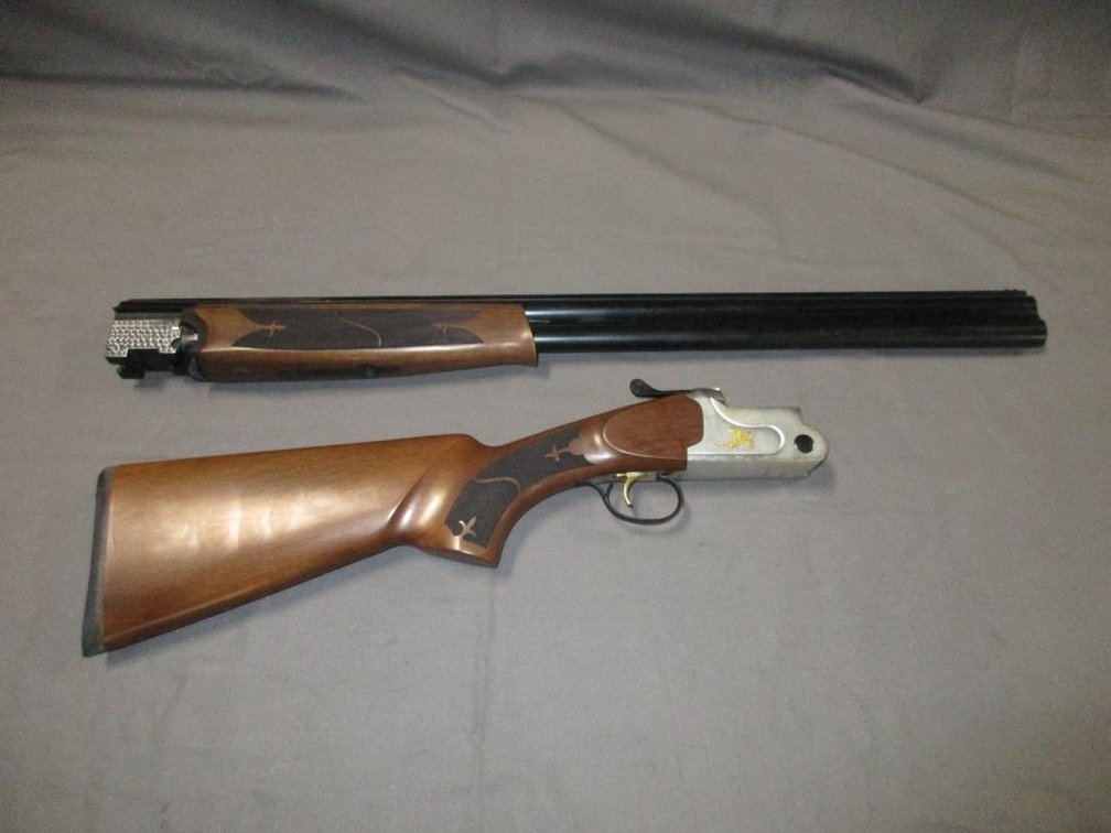 Arms Co Model O/U Silver Walnut 12 GA Shotgun - SN 12U17-000236