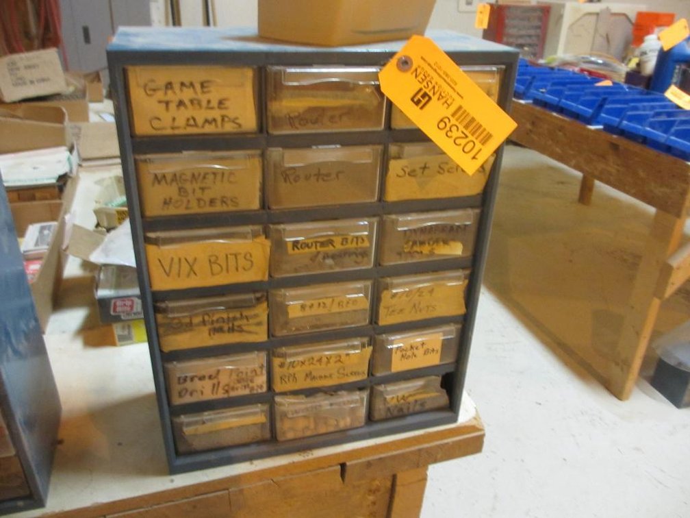 Plastic Hardware Organizer and Contents