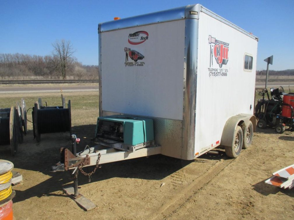 Mobile Tech Enclosed Utility Trailer with Cummins Onan Commercial QG Generator, 12' x 7'