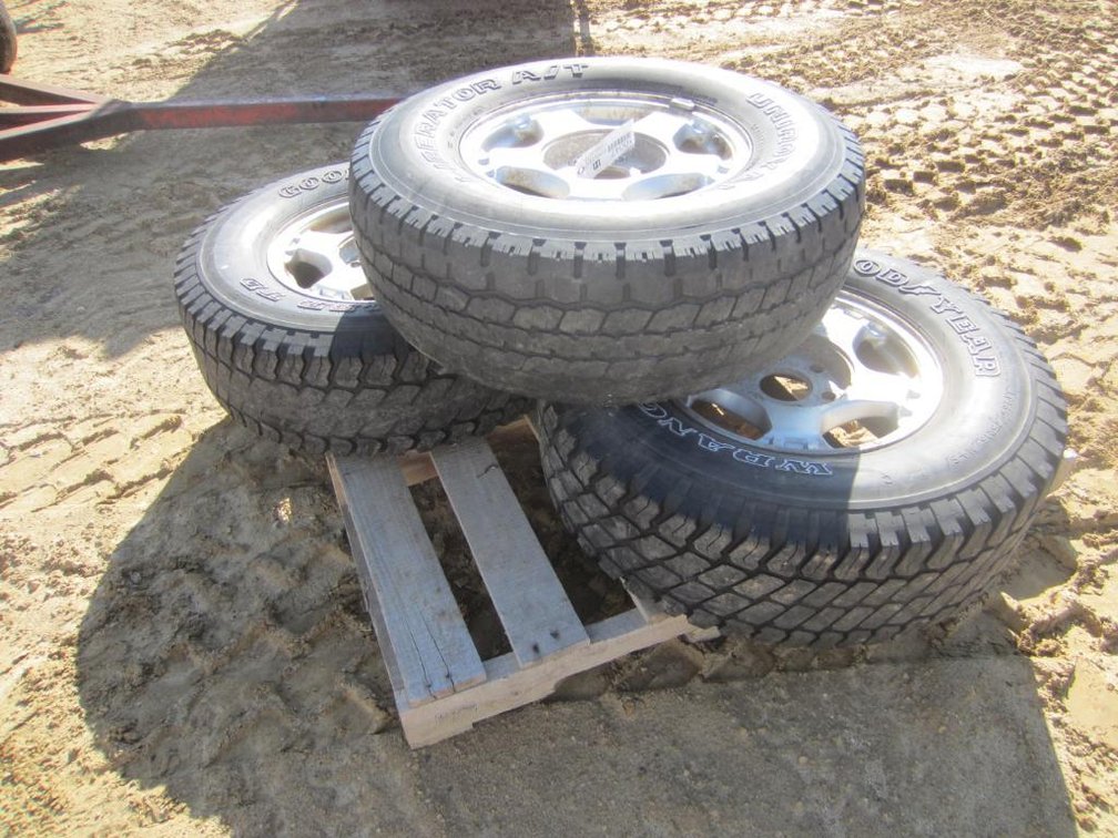(3) Goodyear 265/75R16 Tires on Six-Hole Aluminum Wheels