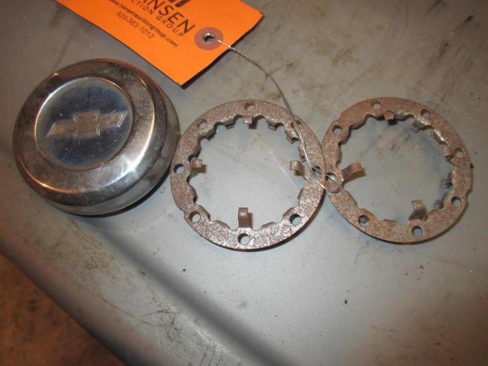 (2) Chevy Center Caps and Brackets