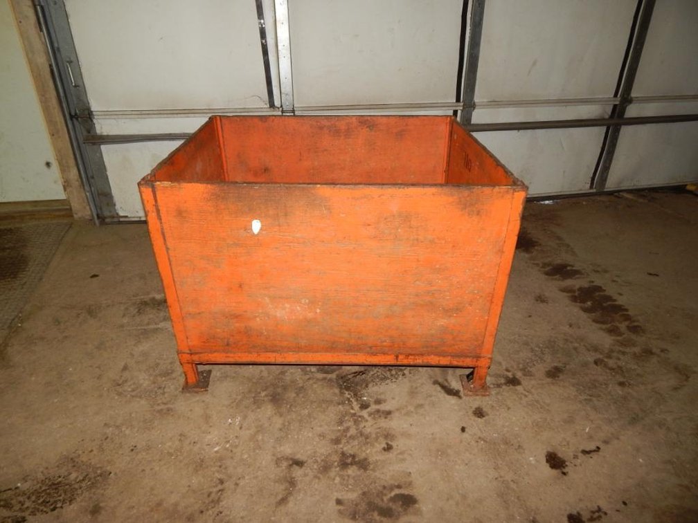 Stackable Orange Wooden Box 40-1/2 X 34 X 29-5/8in. Outer Dimensions 38-5/8 X 32-1/8 X 24in. Inner Dimensions (OS)