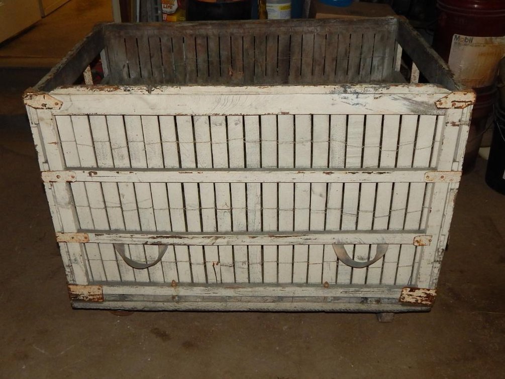 Wooden Box on Wheels 41 X 28 X 30-3/4in. Outer Dimensions 38-3/4 X 26-1/8 X 24-3/8in. Inner Dimensions (OS)