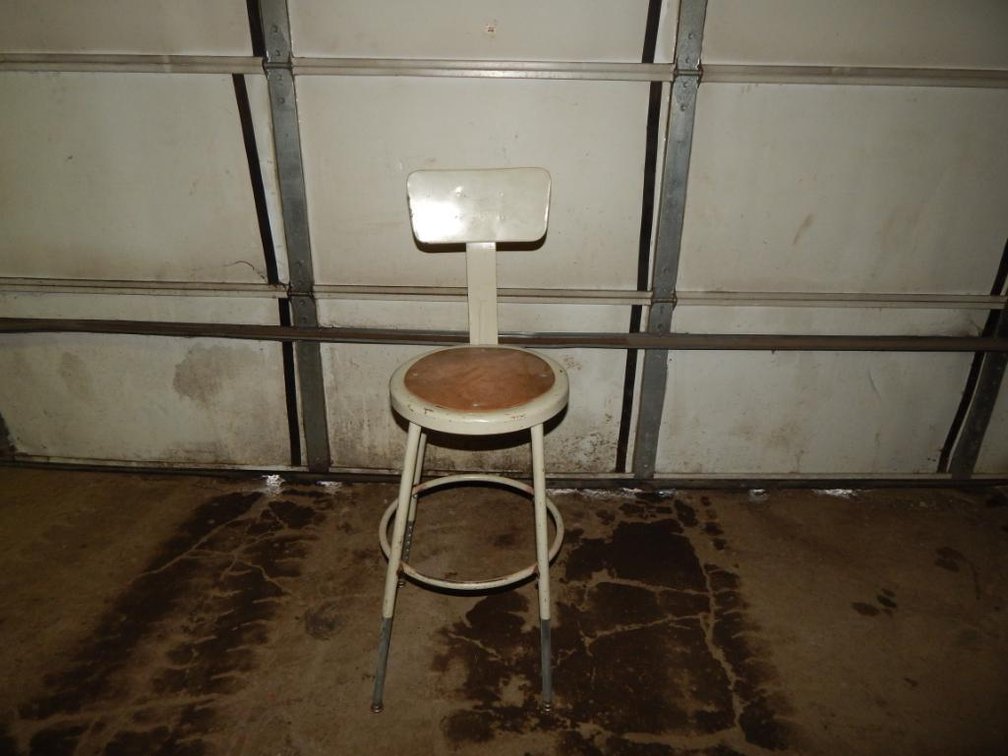 Stool with Back Rest 41-1/4in. Total Height 27in. Seat Height 14in. Diameter Seat (OS)