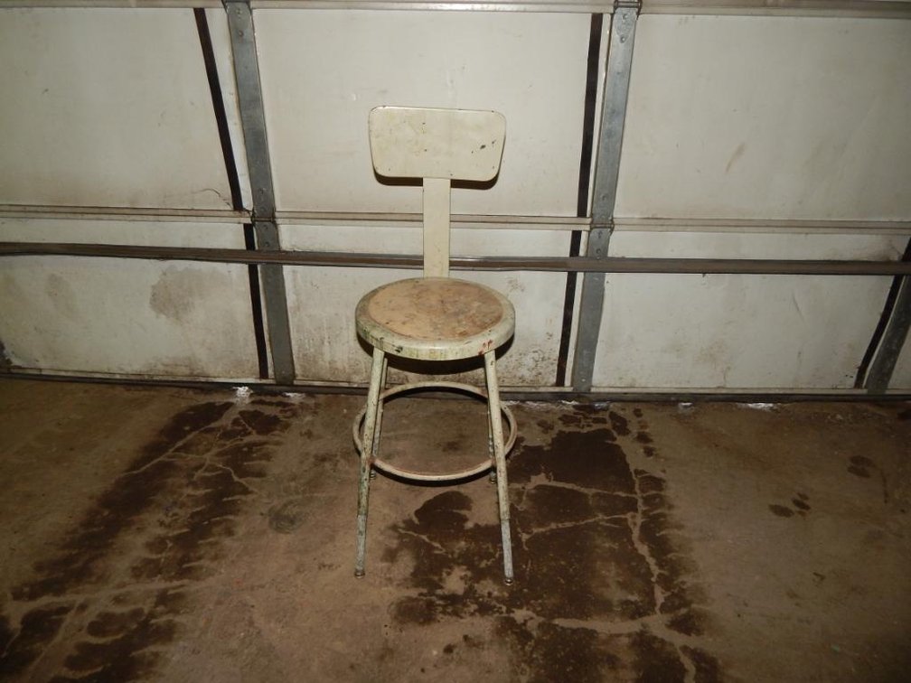 Stool with Back Rest 40-1/4in. Total Height 24-3/4in. Seat Height 14in. Diameter Seat (OS)