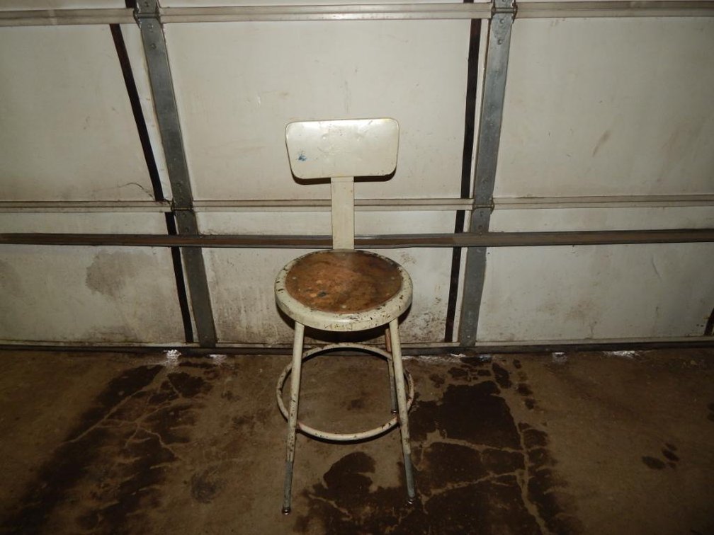 Stool with Back Rest 39in. Total Height 25in. Seat Height 14in. Diameter Seat (OS)