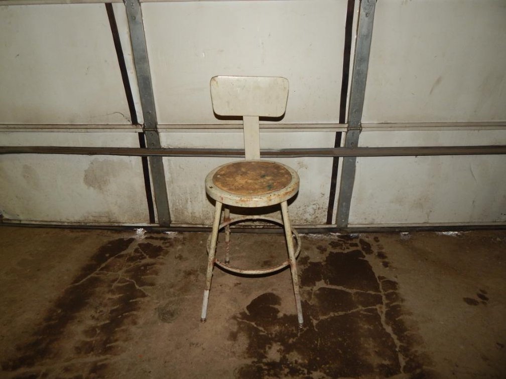 Stool with Back Rest 37-3/4in. Total Height 24-1/2in. Seat Height 14in. Diameter Seat (OS)