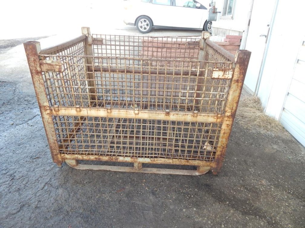 Stackable Wire Basket 2-Sides Fold Down 54 X 44-1/4 X 41in. Outer Dimensions 51-3/8 X 41 X 31in. Inner Dimensions (OS)