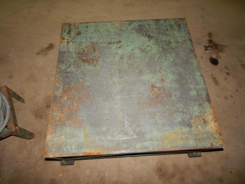 42 X 42in. Metal Table on Wheels 21-5/8in. High (OS)