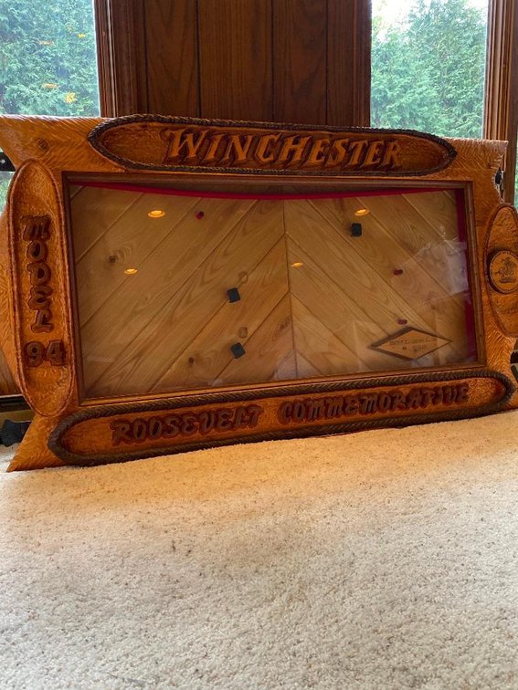 One Of A Kind Wood Carved Gun Display Case Vintage Americana
