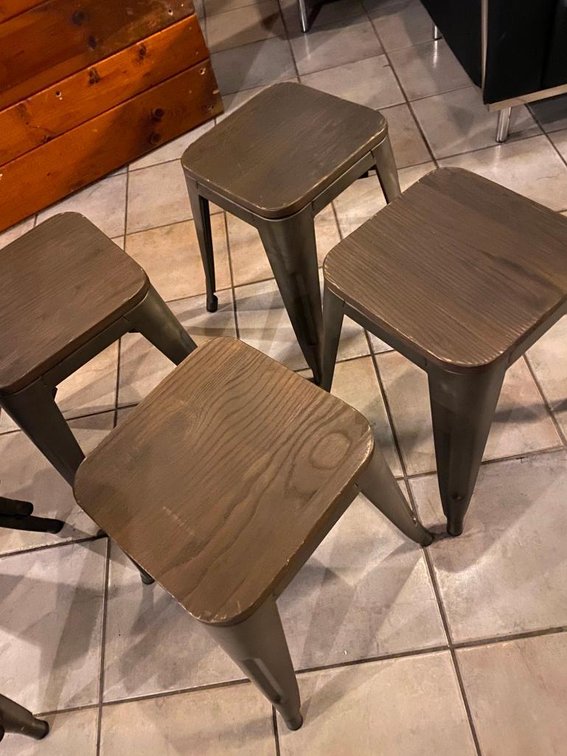 Extra Restaurant Bar Office Seating - Set of (4) 18" Stackable Seats