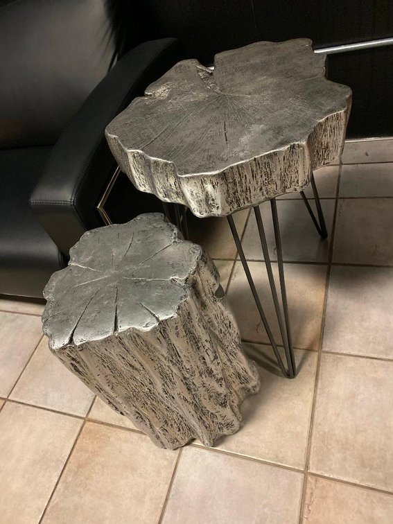 Silver Accent Seating Or Tables Set of Two