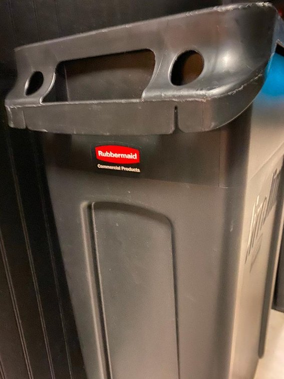 Set Of Three Rubbermaid Slim Jim 23-Gallon Stackable Trash Cans
