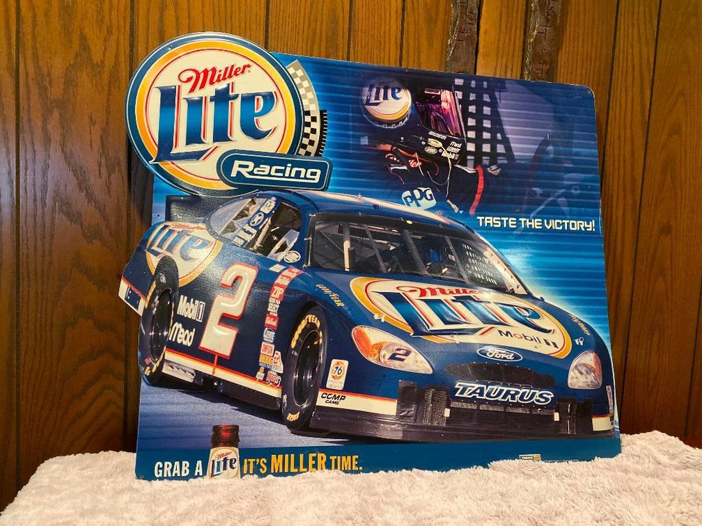 Miller Lite Nascar  Beer Sign Tacker Collectible