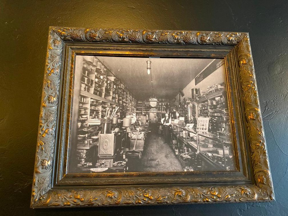 Large Historic Hardware Store Photo Print In Ornate Heavy Frame